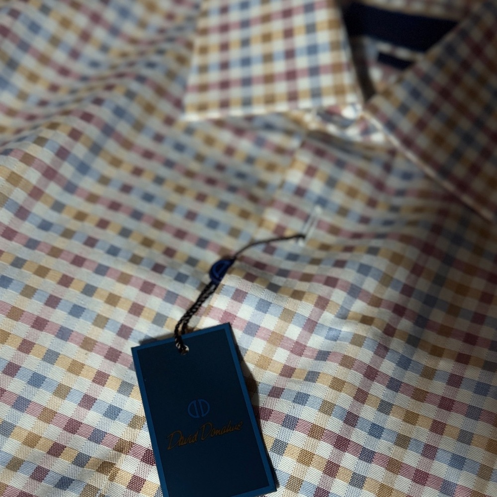 David Donahue Multicolor Checkered Men's Shirt long sleeve